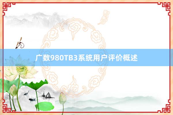 广数980TB3系统用户评价概述